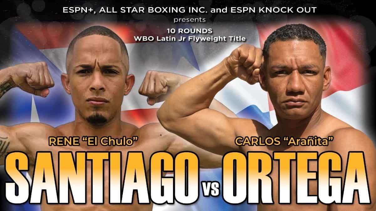 Rene Santiago contre Carlos Ortega ce vendredi sur ESPN +