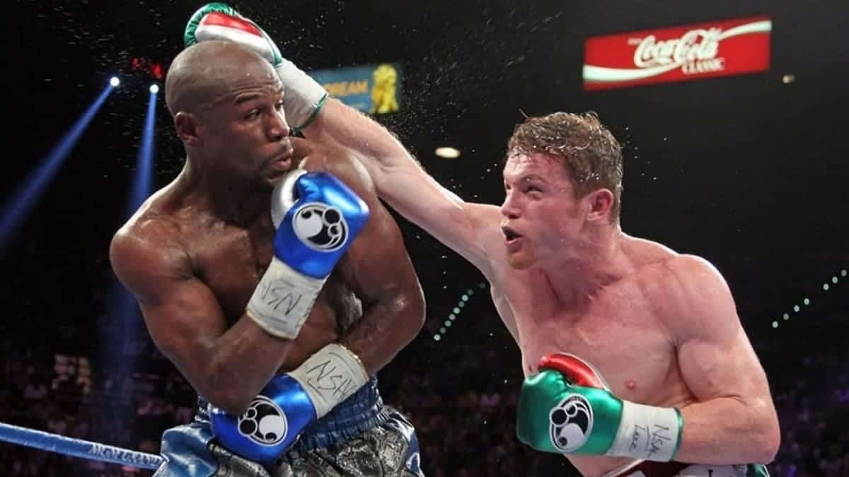 Floyd Mayweather shoulder roll vs Canelo