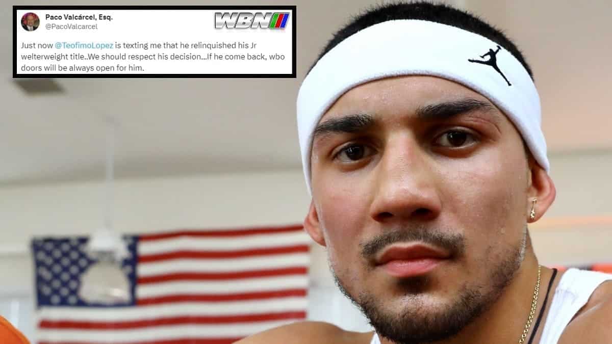 Teofimo Lopez retires and vacates WBO belt