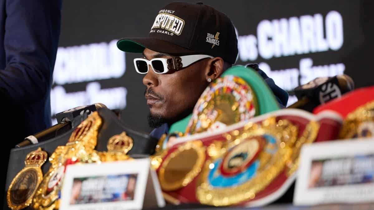 Jermell Charlo with his title belts