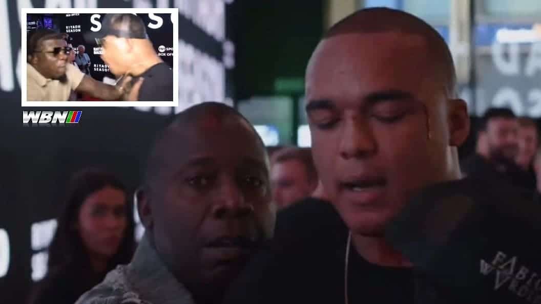 Fabio Wardley and David Adeleye brawl