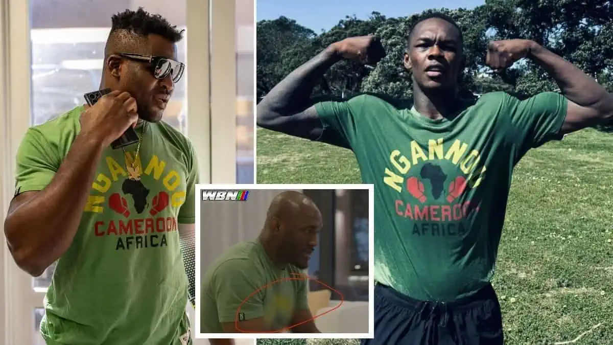 Francis Ngannou shirt Kamaru Usman Roots of Fight