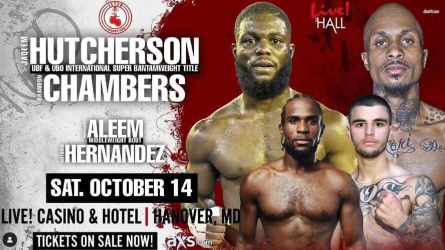 Jaqeem Hutcherson contre Brandon Chambers prévu pour le 14 octobre