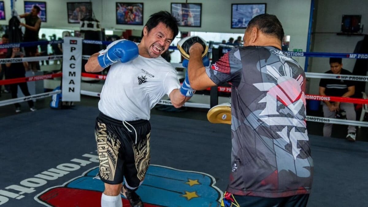 Manny Pacquiao in the gym 2023