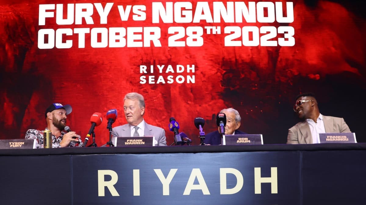 Tyson Fury Frank Warren Bob Arum and Francis Ngannou