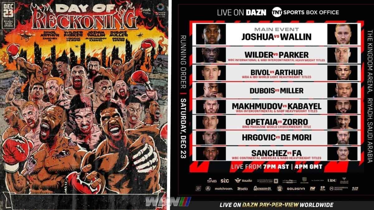 Day of Reckoning official running order