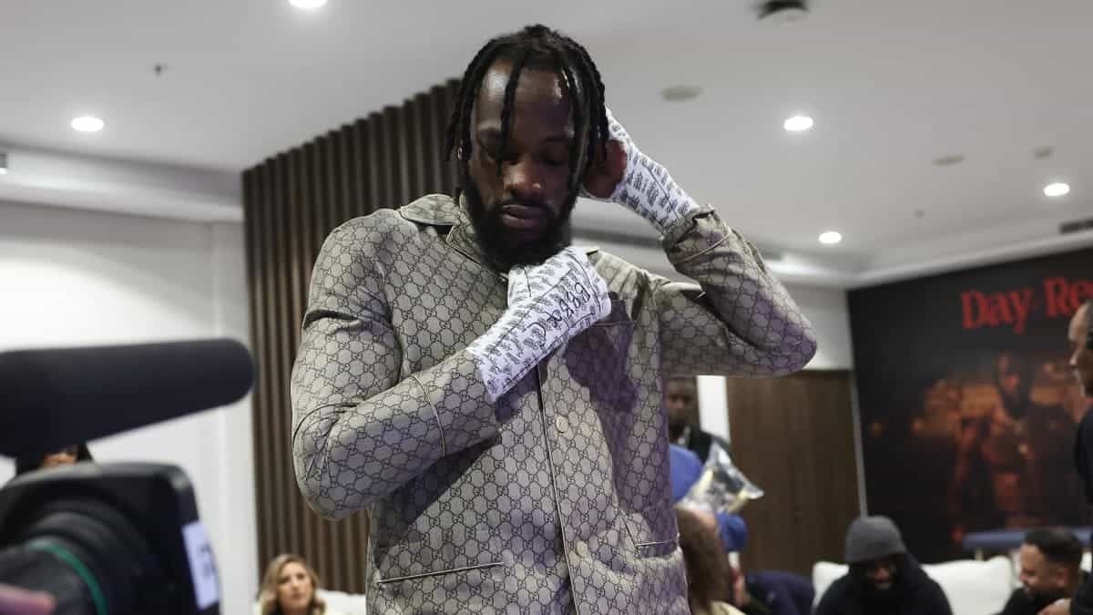 Deontay Wilder in dressing room