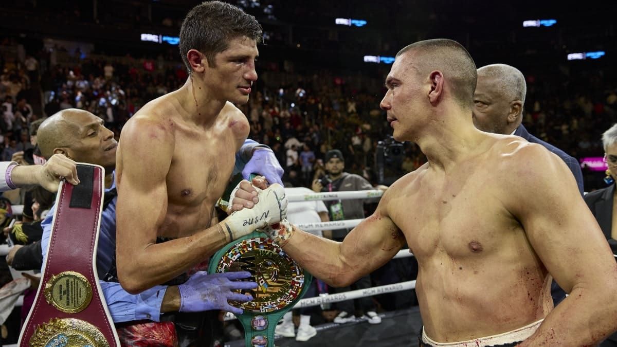 Tim Tszyu vs Sebastian Fundora handshake