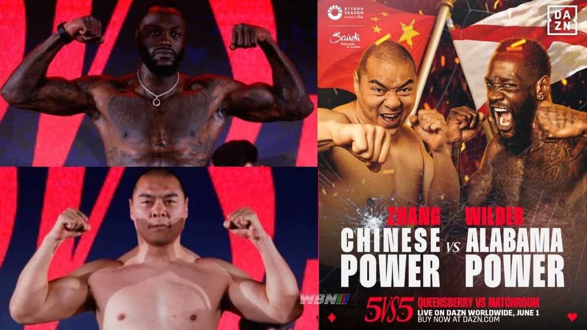 Zhang vs Deontay Wilder weights