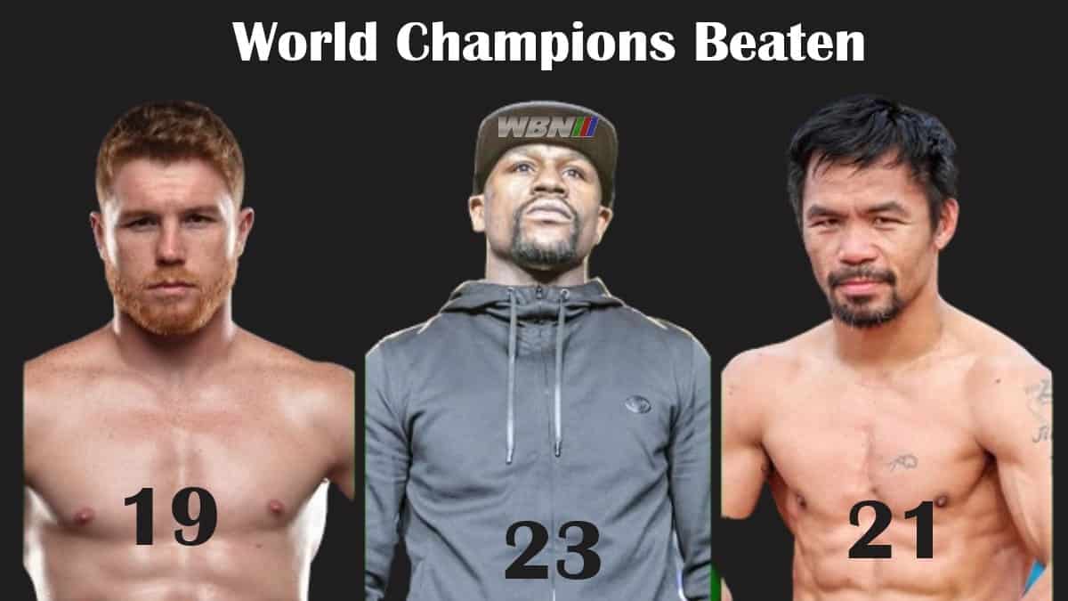 Mayweather Canelo Pacquiao champion du monde battu