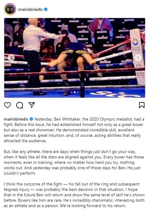 Mairis Briedis à propos de Ben Whittaker