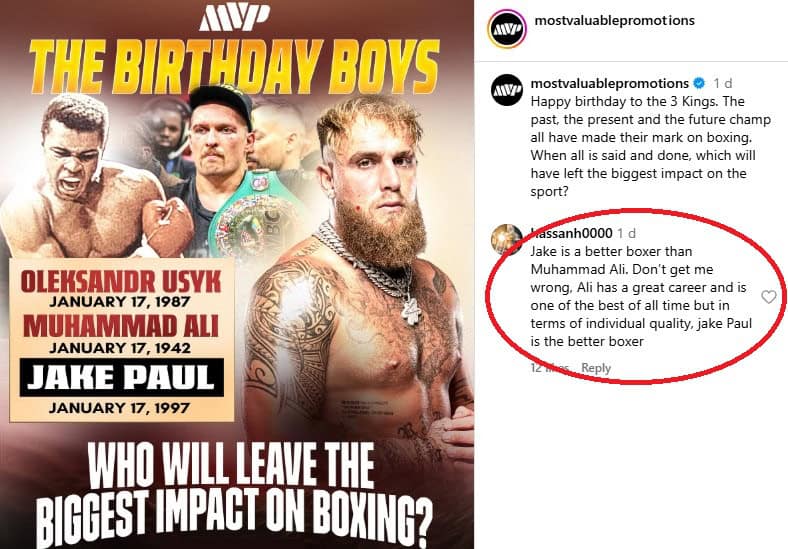 Jake Paul meilleur qu'Ali