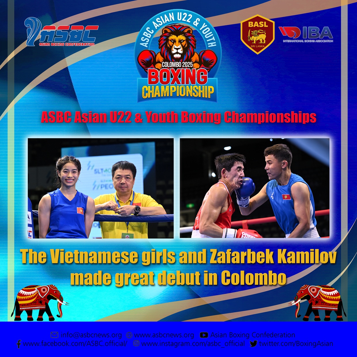 Les filles vietnamiennes et Zafarbek Kamilov ont fait de grands débuts à Colombo