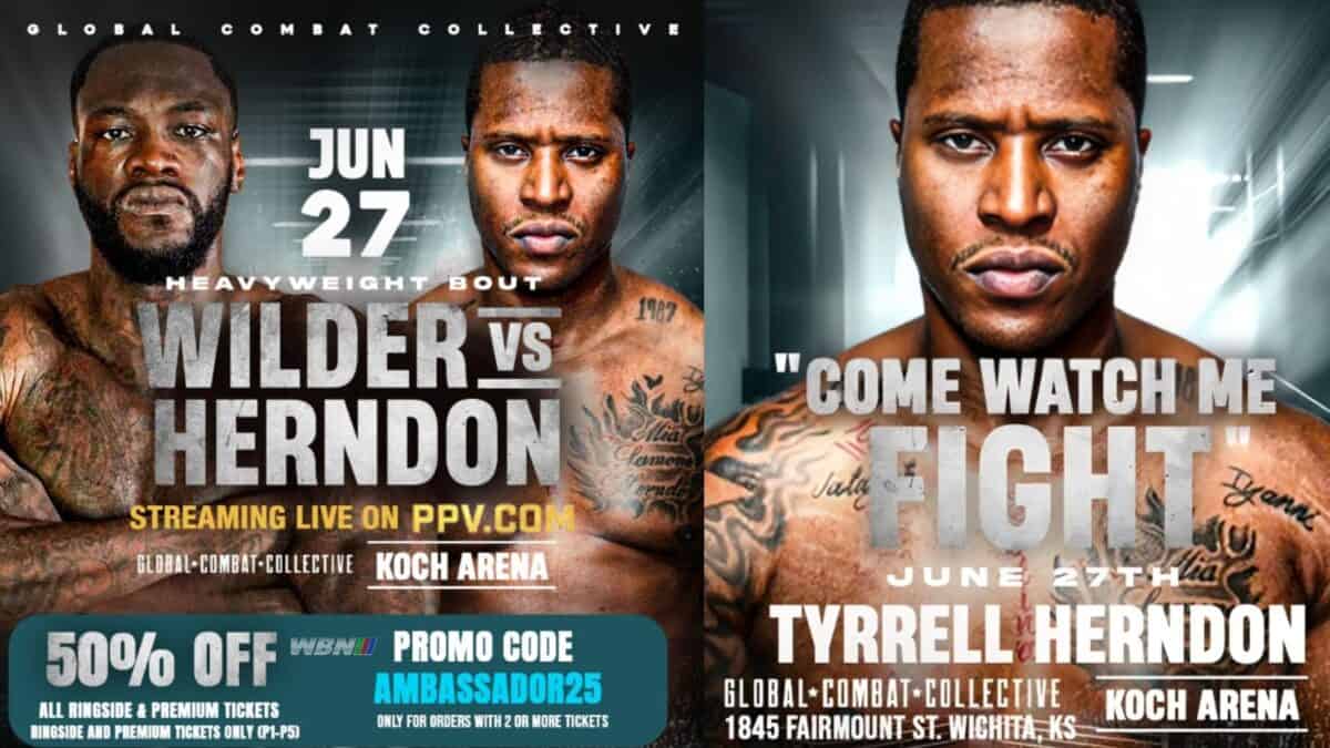 Deontay Wilder vs Herndon 50% de réduction
