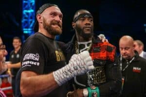 Tyson Fury et Deontay Wilder à Belfast