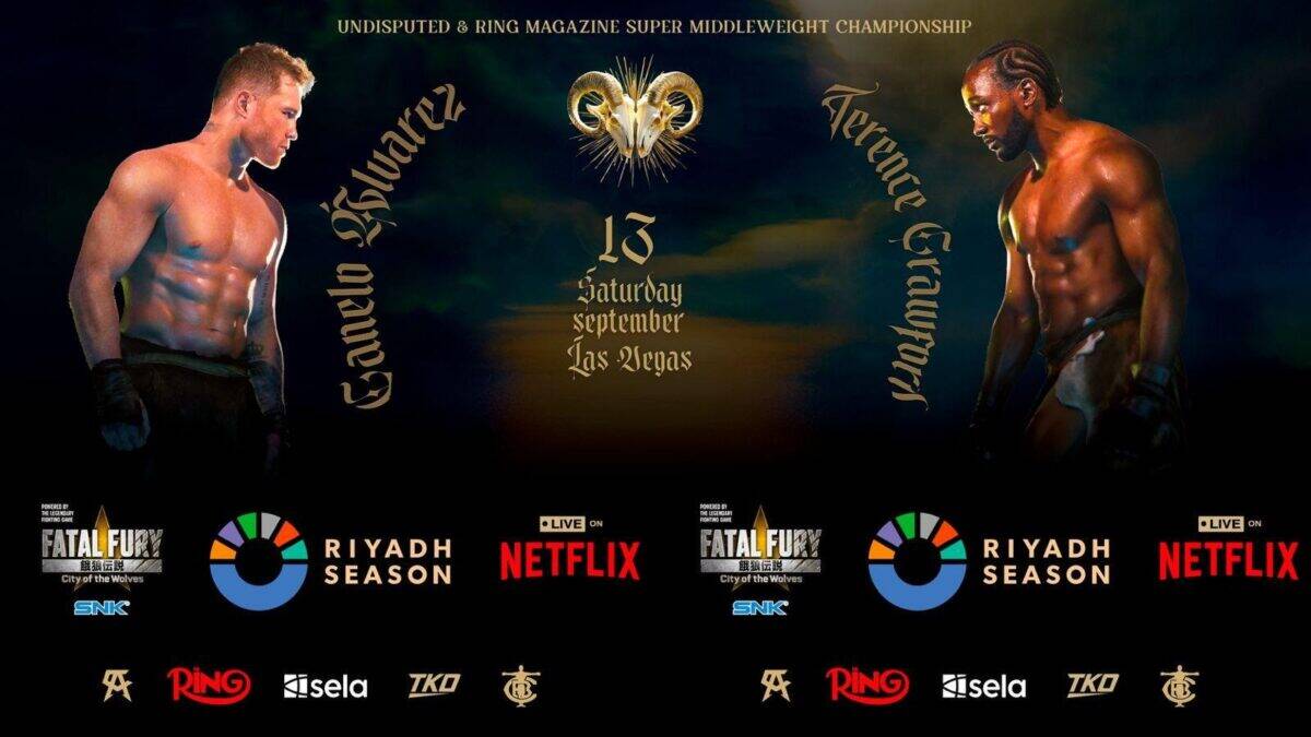 Affiche du sponsor de Canelo vs Crawford