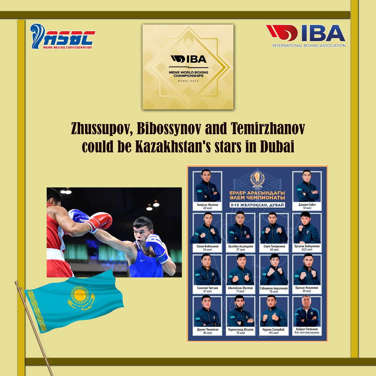 Zhussupov, Bibossinov et Temirzhanov pourraient être les stars du Kazakhstan à Dubaï