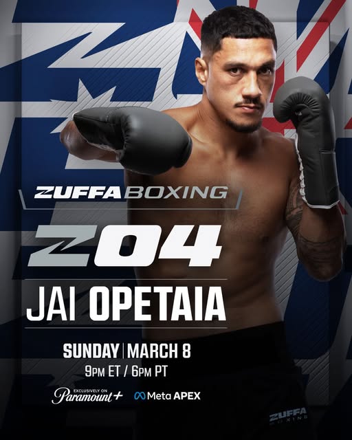 Une affiche de Jai Opetaia en tête d'affiche de Zuffa 04