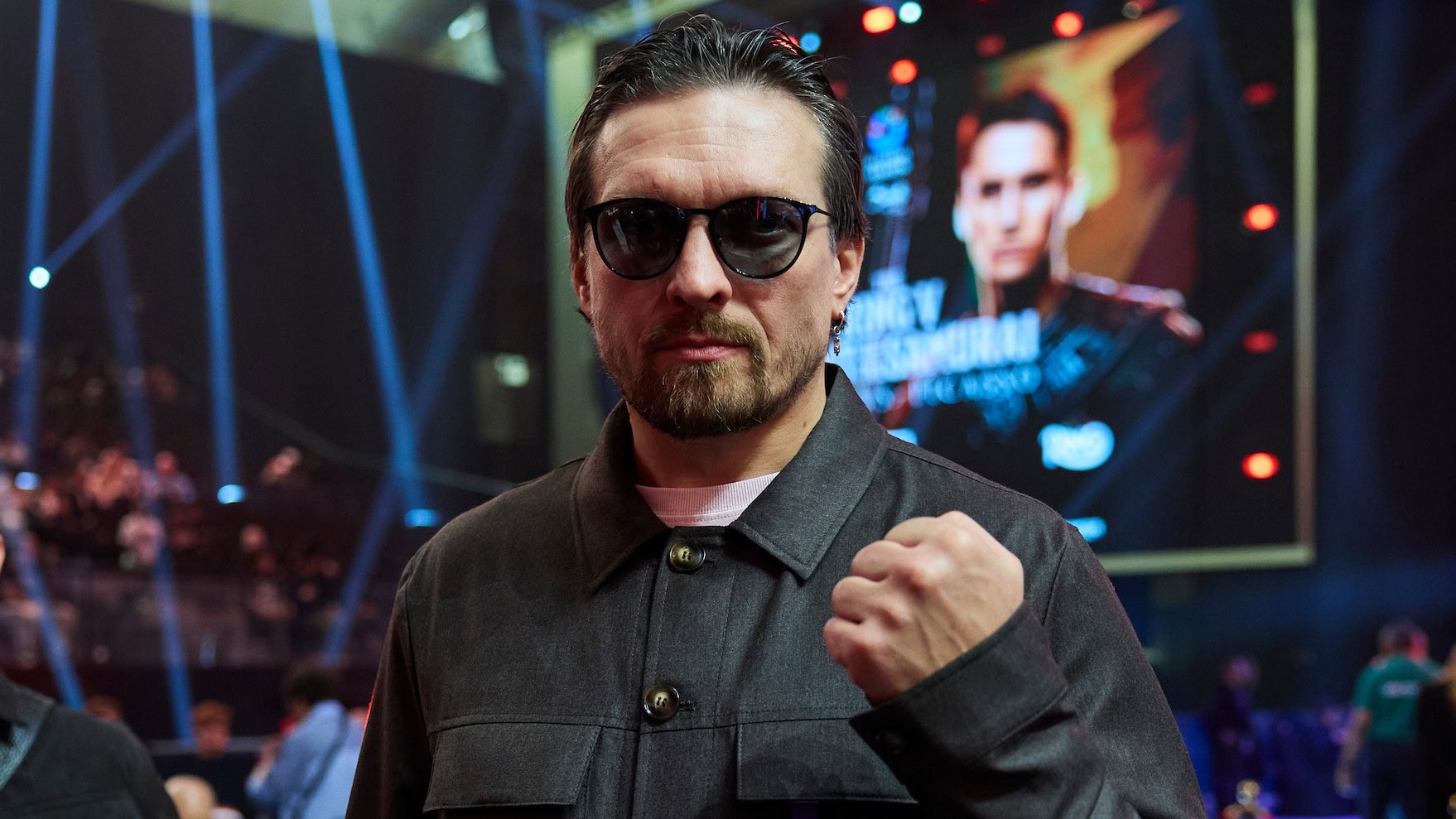 Oleksandr Usyk appears at a boxing event ahead of the next phase of the heavyweight title picture