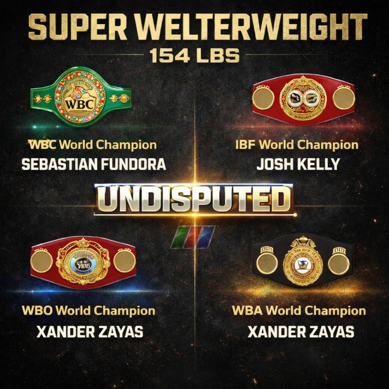 Un graphique du World Boxing News de tous les champions des super poids welters