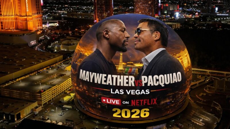 Floyd Mayweather et Manny Pacquiao s'affrontent avant leur match revanche du 19 septembre 2026 au Sphere de Las Vegas, diffusé en direct sur Netflix.