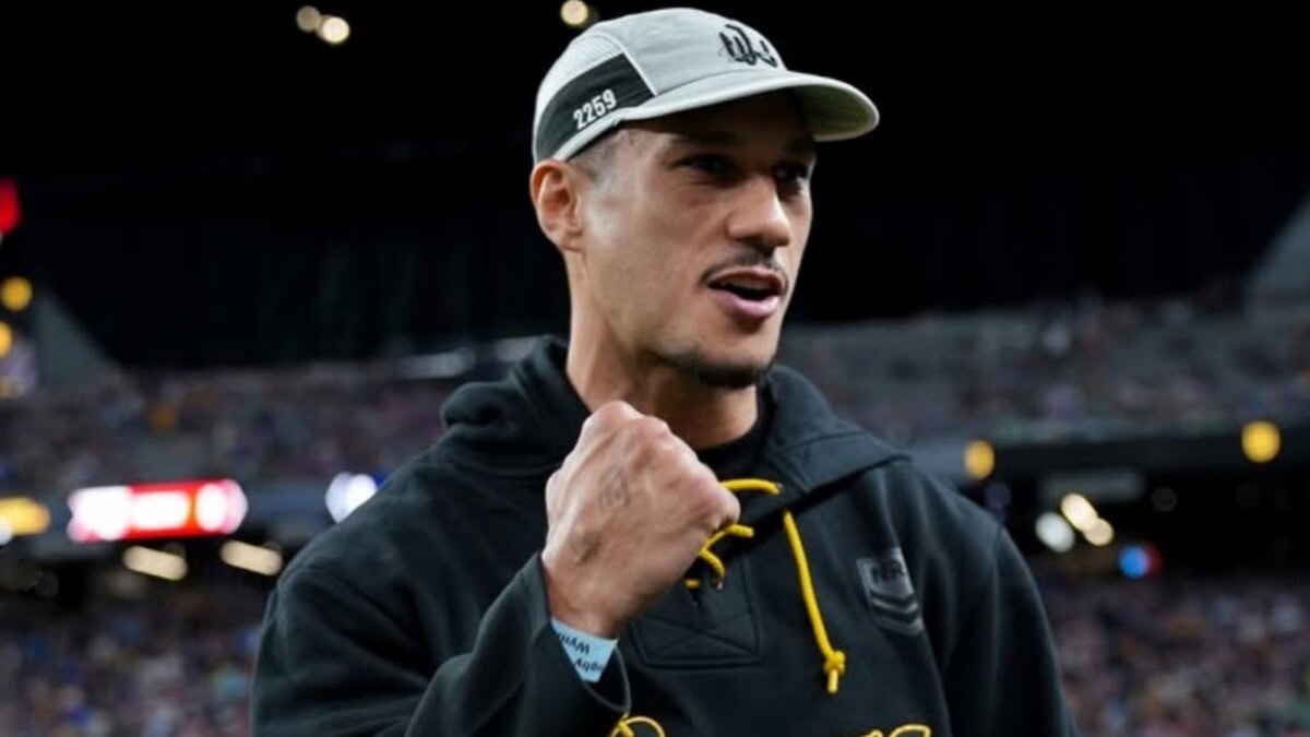 Jai Opetaia poses during fight week ahead of his March 8 bout with Brandon Glanton at the Meta Apex