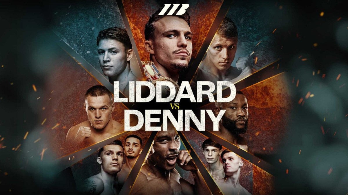 George Liddard vs Tyler Denny fight poster featuring full Matchroom undercard at Copper Box Arena London