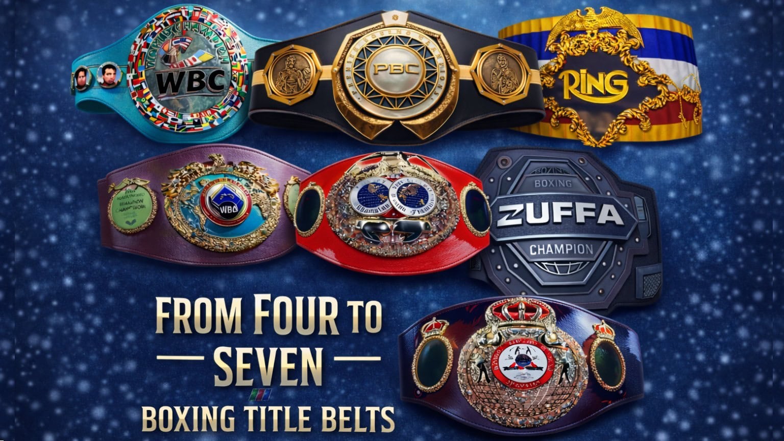 seven boxing title belts WBN 7
