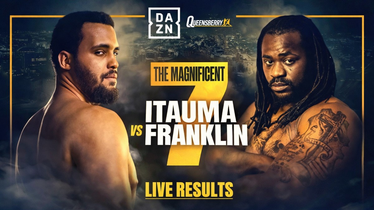 Moses Itauma vs Jermaine Franklin Magnificent 7 fight night Manchester live results poster