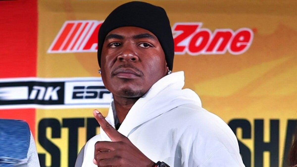 Heavyweight contender Stephan “Big Shot” Shaw during a Top Rank media event.