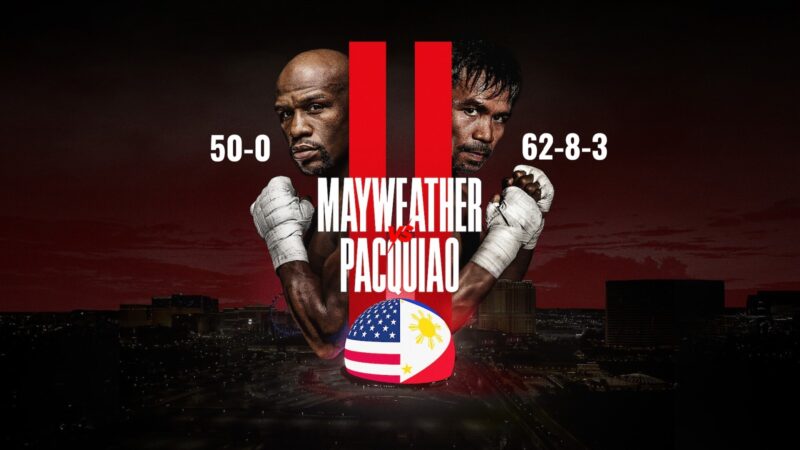 Floyd Mayweather et Manny Pacquiao avec des records en carrière de 50-0 et 62-8-3 avant une potentielle revanche entre Mayweather et Pacquiao 2