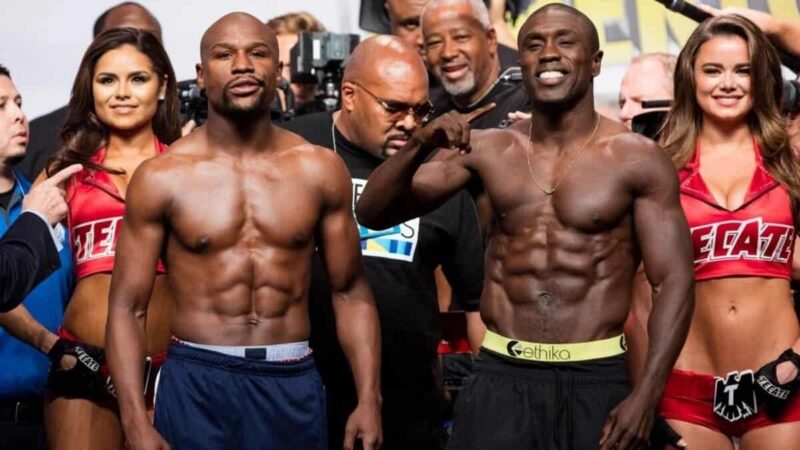 Floyd Mayweather contre Andre Berto avant le combat de septembre 2015