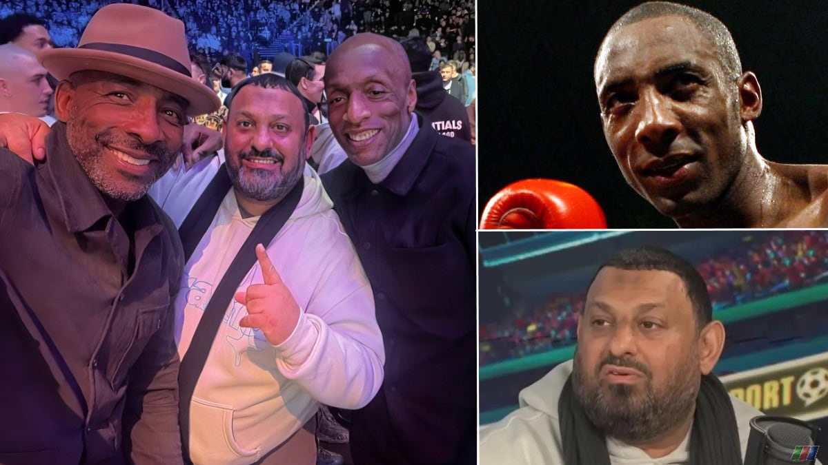 Johnny Nelson and Prince Naseem Hamed collage showing past fights and recent appearances