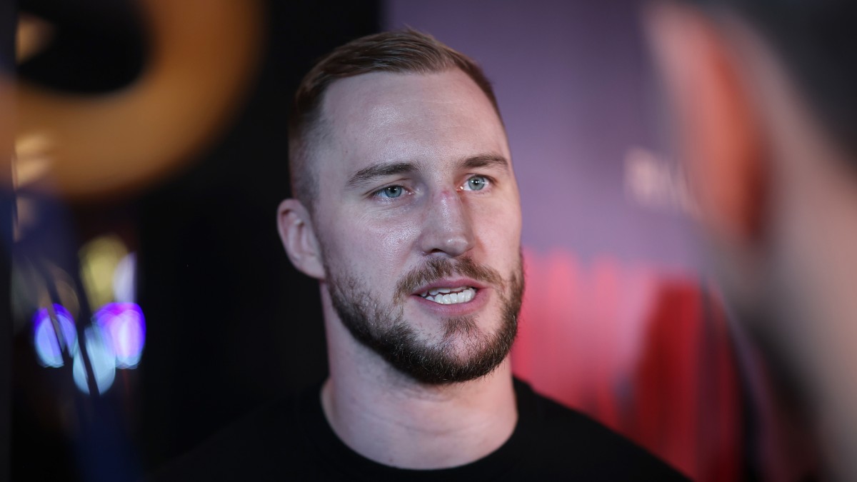 Otto Wallin speaks during an interview ahead of his move to Zuffa Boxing