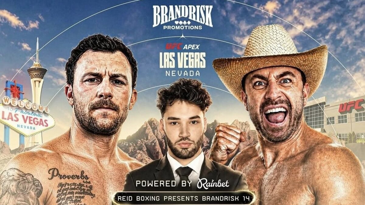 Johnny Manziel and Bob Menery promotional poster for May 23 boxing match at UFC Apex