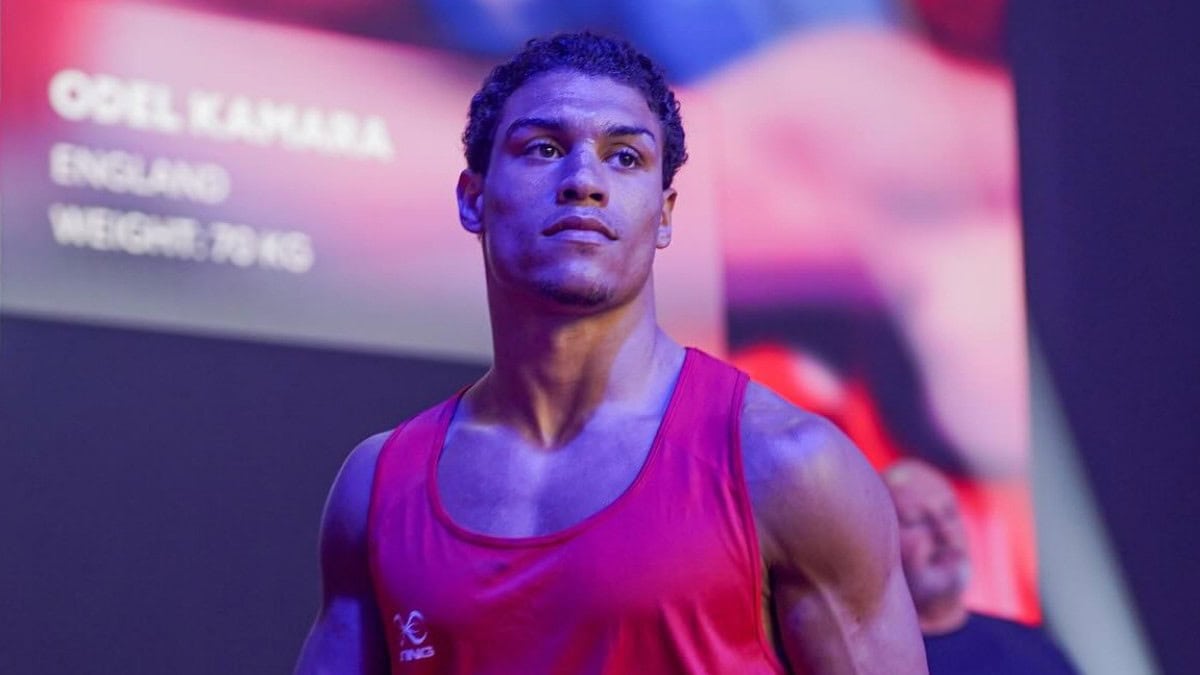 Liverpool amateur boxer Odel Kamara during an England team appearance as he targets Olympic gold before turning professional