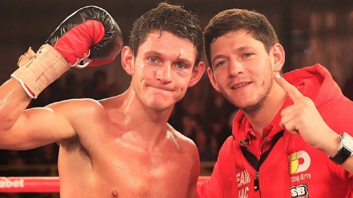 Jamie and Gavin McDonnell pose together in the boxing ring during their professional careers ahead of the KnockBox debut event in Doncaster.