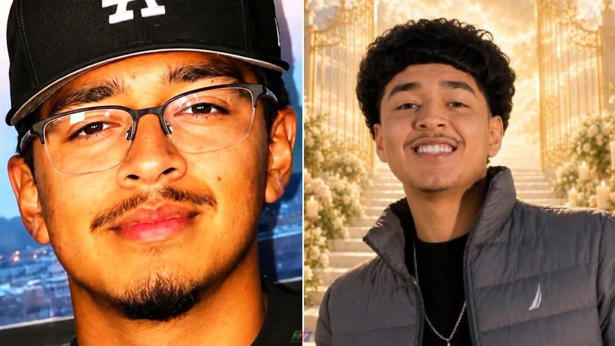 Joshua Aila pictured in two portrait photos after the Los Angeles boxing coach was shot dead at age 17