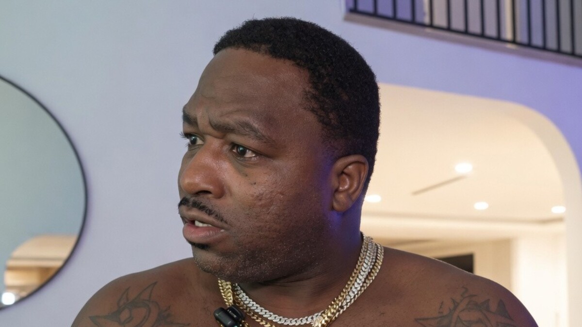 Adrien Broner reacts during a livestream as the former four-weight world champion continues discussing a return to boxing
