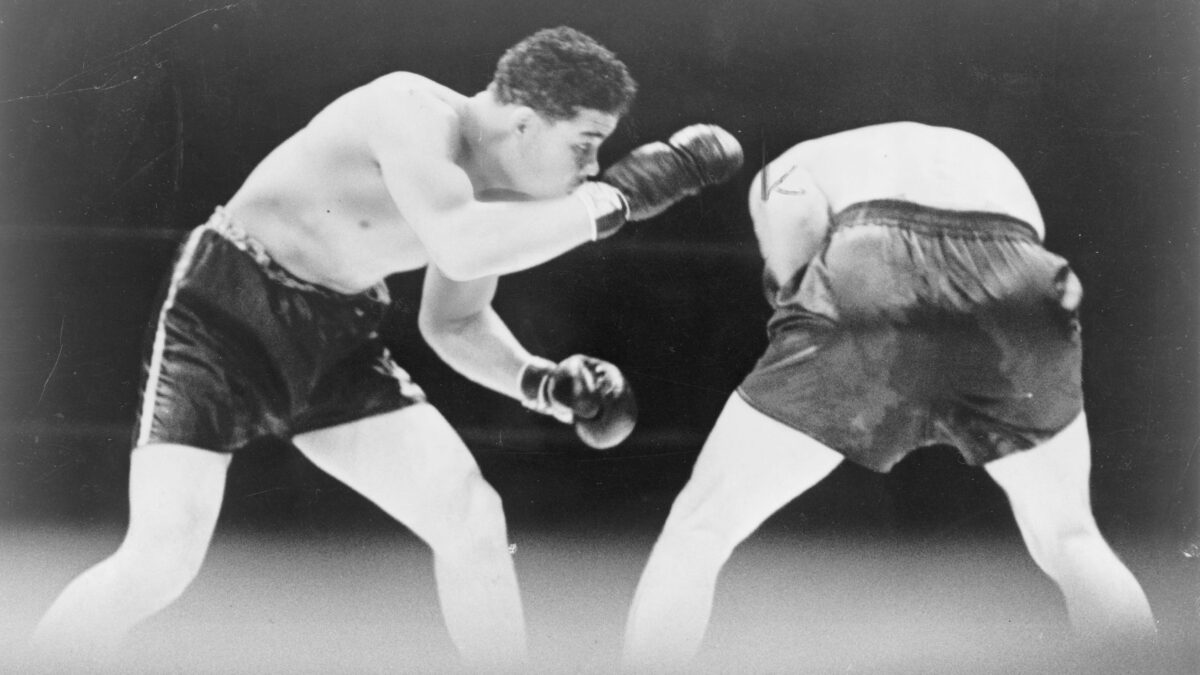 Joe Louis and Max Schmeling during one of boxing