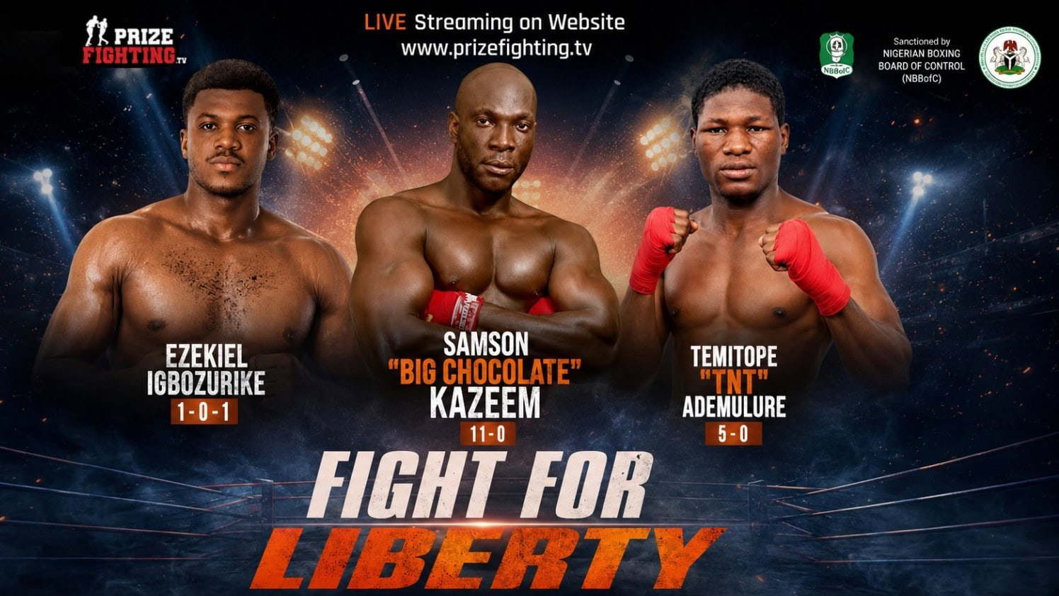Fight for Liberty poster for a July 4 boxing event in Lagos, Nigeria