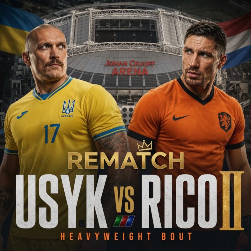 Image Usyk vs Rico 2 pour un match revanche potentiel dans un stade de football