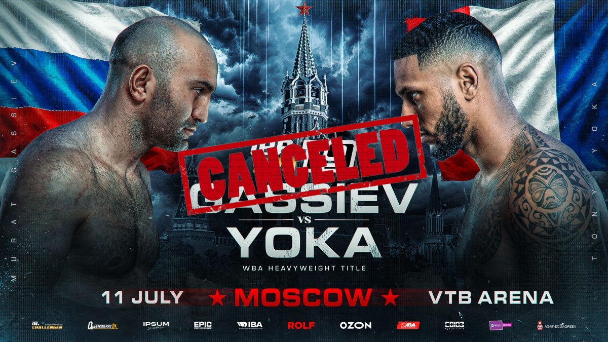 Canceled Murat Gassiev vs Tony Yoka WBA heavyweight title fight poster