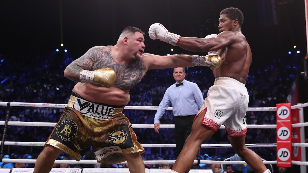 Andy Ruiz Jr. attacks Anthony Joshua during their heavyweight world title rematch