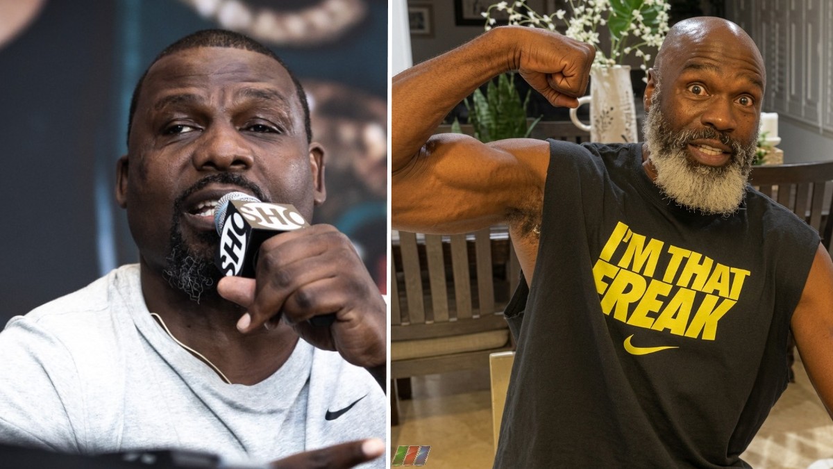 Hasim Rahman and Chris Byrd pictured side by side as the former heavyweight champions pursue boxing comebacks in their fifties