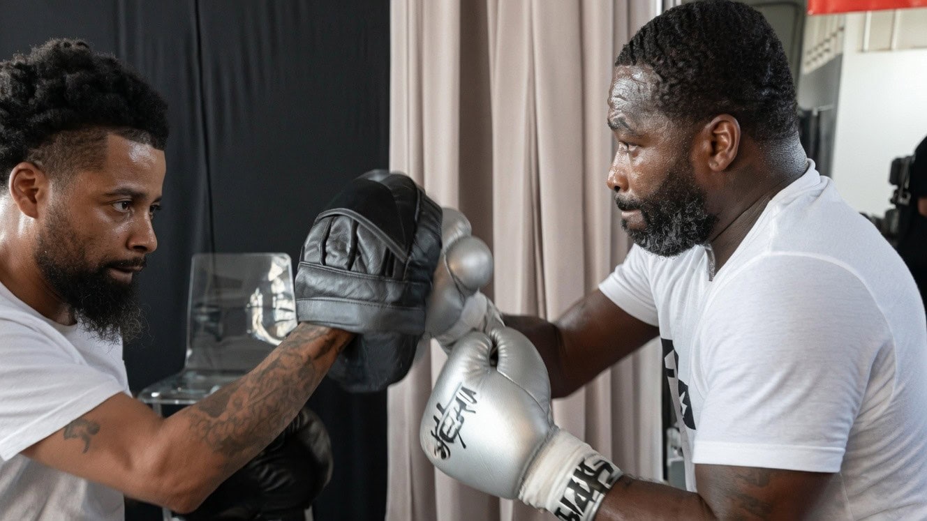 Adrien Broner trains on the pads during his 2026 boxing comeback after losing weight from cruiserweight size