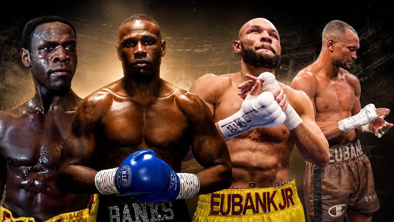 Chris Eubank Sr., Chris Eubank Jr., Nathanael Wilson and Harlem Eubank featured together in a World Boxing News graphic about the Eubank dynasty’s 14 closing defeats