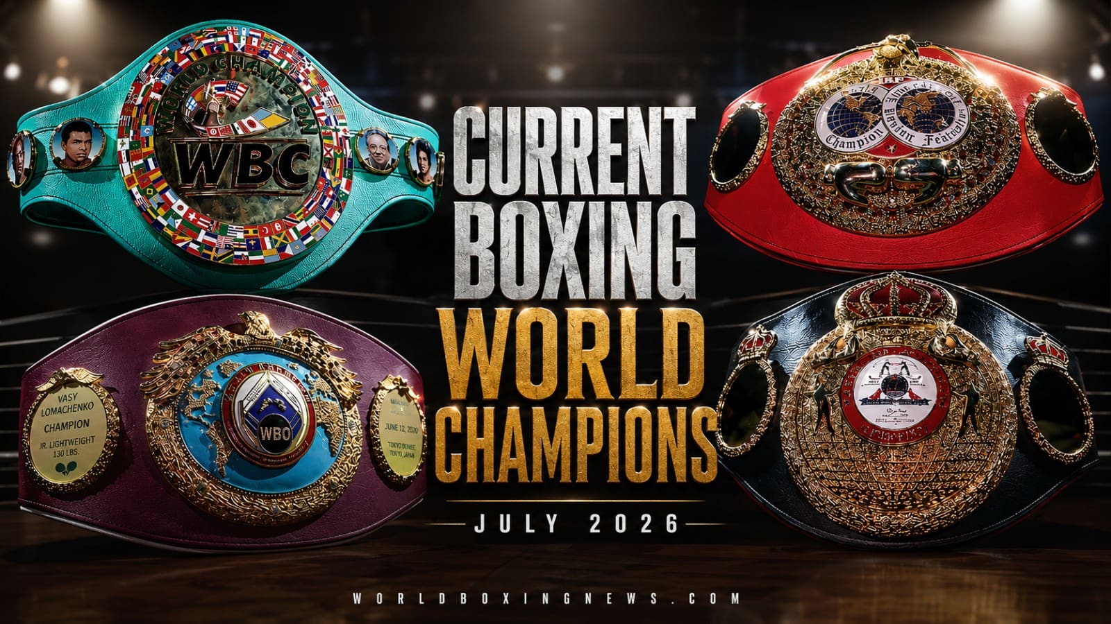 Liste complète de chaque champion du monde de boxe | juillet 2026