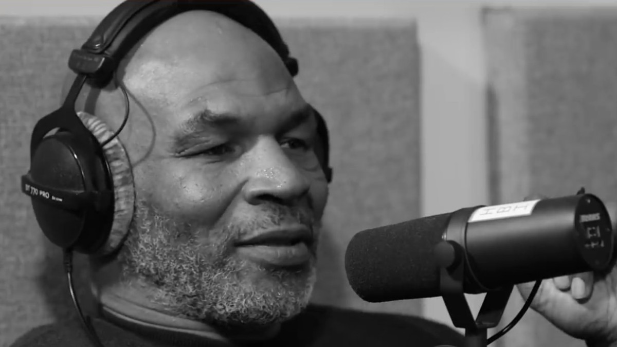 Mike Tyson speaks during an episode of his Hotboxin