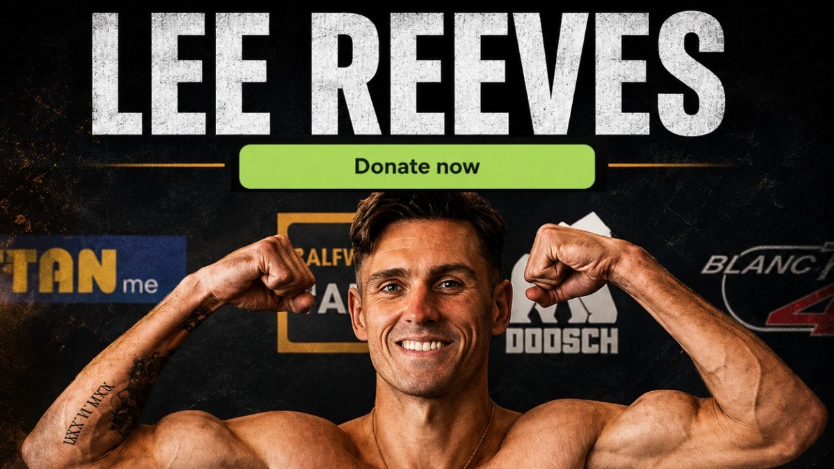 Lee Reeves poses at a weigh-in as a fundraising appeal continues to support the hospitalized Irish boxer and his family